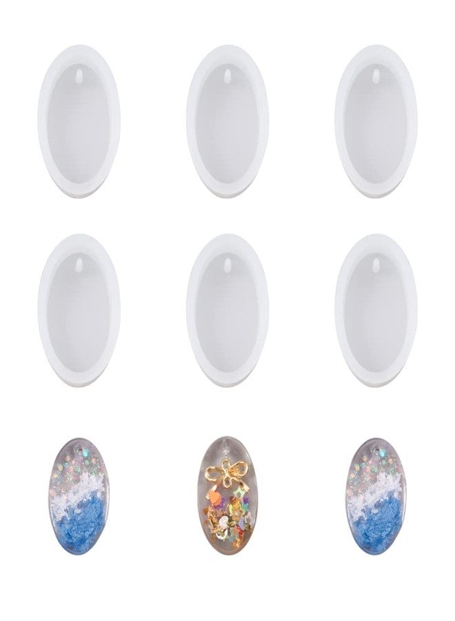Cheriswelry 10pcs Oval Resin Pendant Casting Molds Clear Resin Jewelry Silicone Molds with Hanging Hole for Women DIY Resin Pendants Keychain Earrings Jewelry Making Tool - Image 2