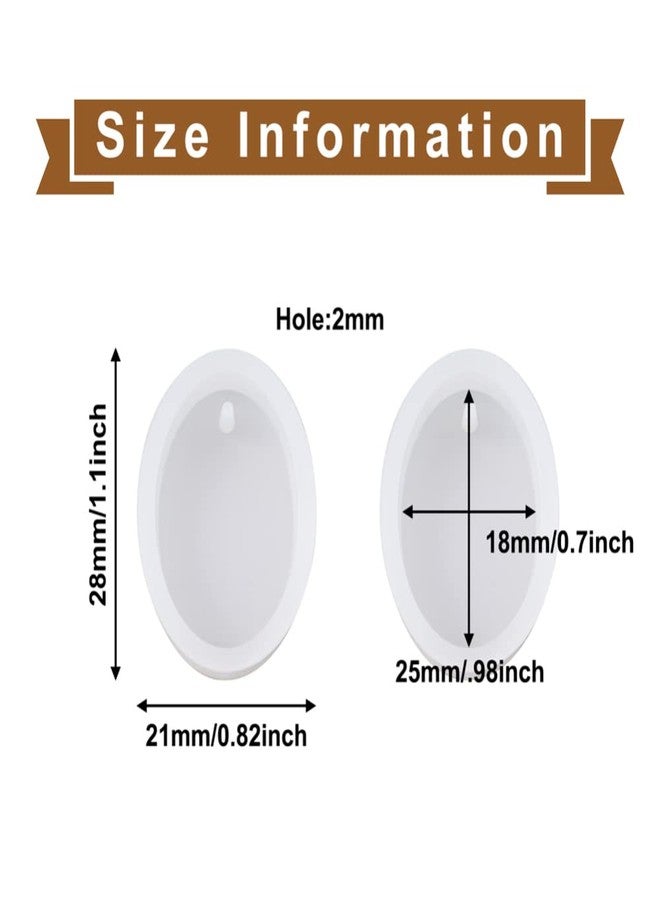 Cheriswelry 10pcs Oval Resin Pendant Casting Molds Clear Resin Jewelry Silicone Molds with Hanging Hole for Women DIY Resin Pendants Keychain Earrings Jewelry Making Tool - Image 3