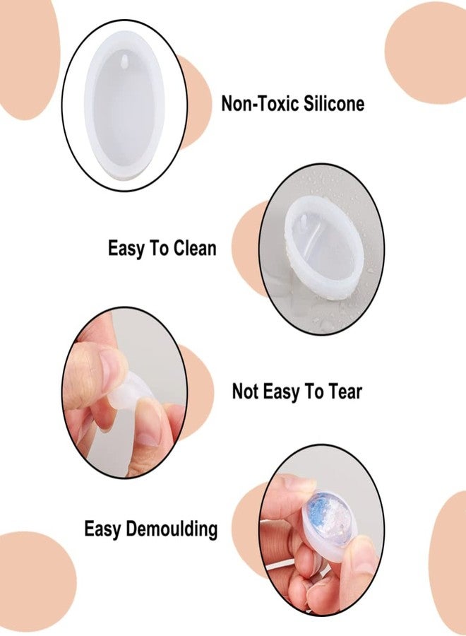 Cheriswelry 10pcs Oval Resin Pendant Casting Molds Clear Resin Jewelry Silicone Molds with Hanging Hole for Women DIY Resin Pendants Keychain Earrings Jewelry Making Tool - Image 4