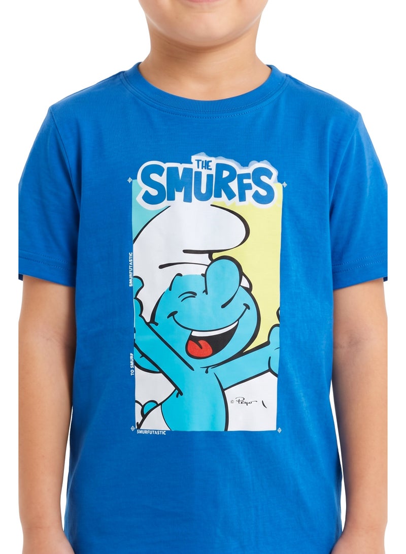 Trucare The Smurfs Boys T-Shirt | Official Smurfs Graphic Tee for Kids | Short Sleeve Cotton Crew Neck Casual Top | Smurftastic Everyday Character T-Shirt - Image 4