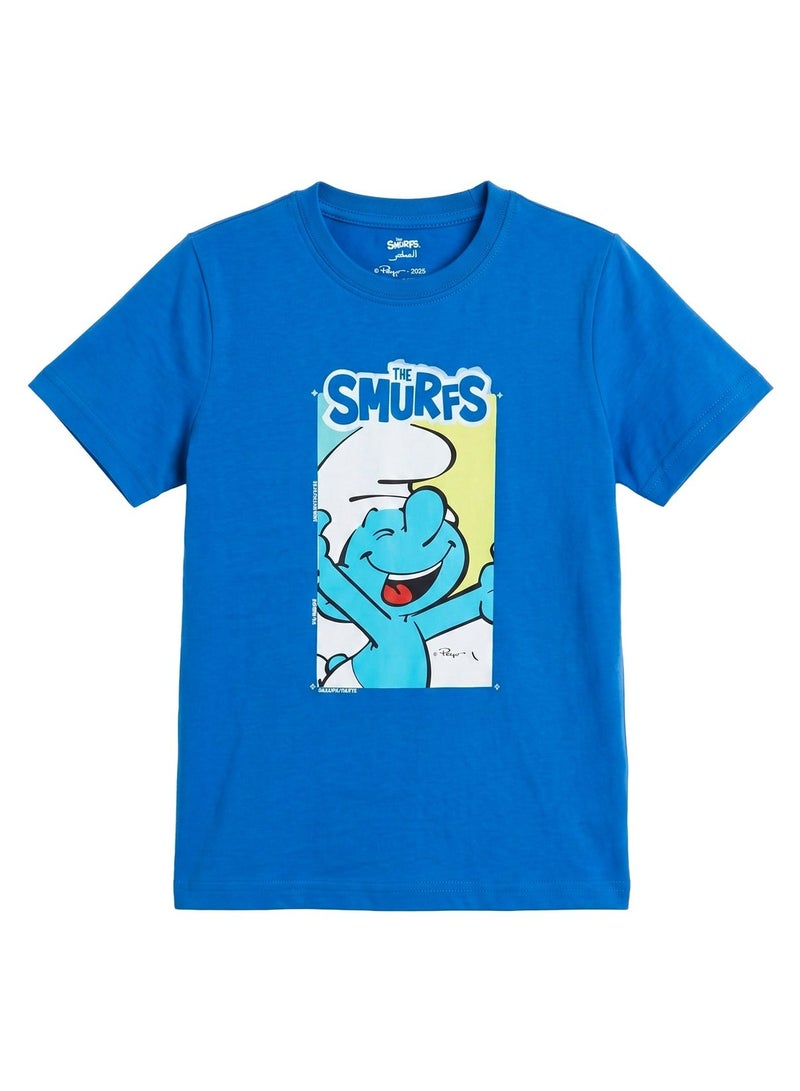 Trucare The Smurfs Boys T-Shirt | Official Smurfs Graphic Tee for Kids | Short Sleeve Cotton Crew Neck Casual Top | Smurftastic Everyday Character T-Shirt - Image 5