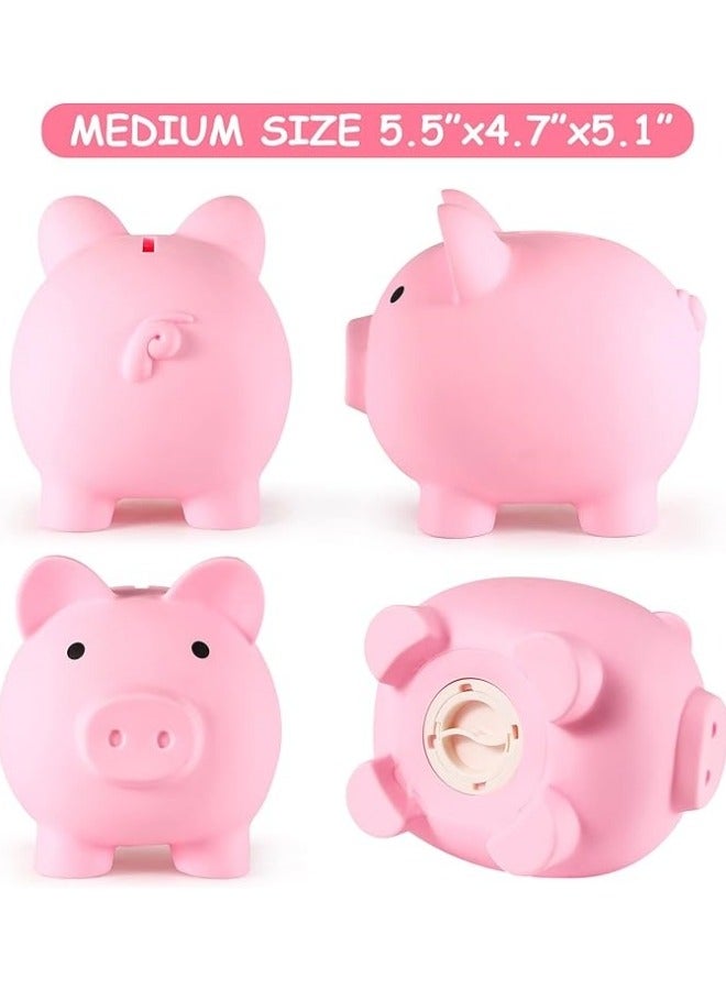 عام خزانة الخنزير الصغيرة، خزانة نقود بلاستيكية غير قابلة للكسر، خزانة عملات للبنات والأولاد، حجم متوسط لخزانات الخنازير، هدايا عملية لعيد الميلاد وحفلات استقبال الأطفال. - Image 4
