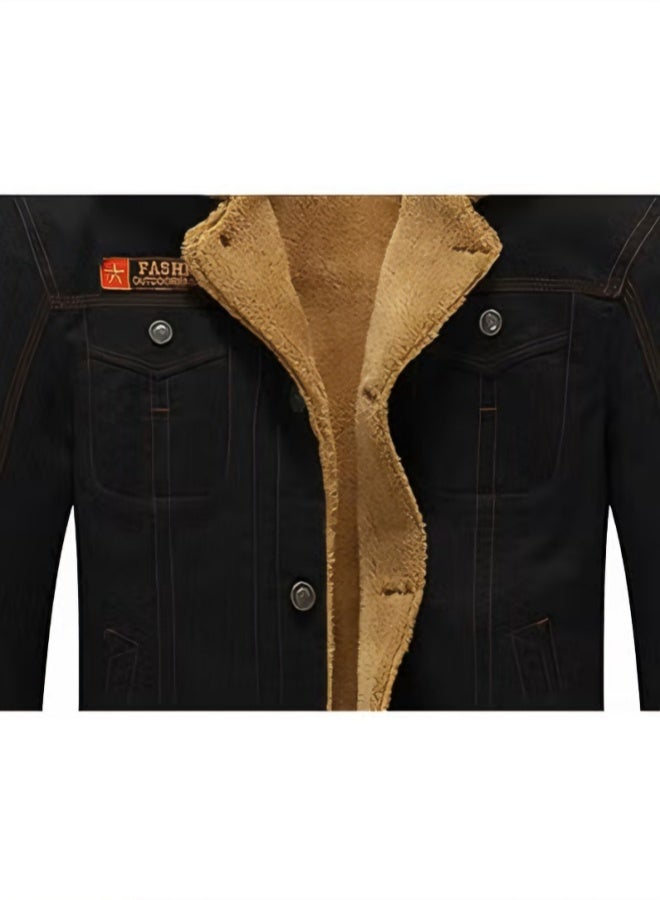 Winter New Jacket, Casual and Plush Thick Top, Men's Solid Color Windproof Jacket - Image 2