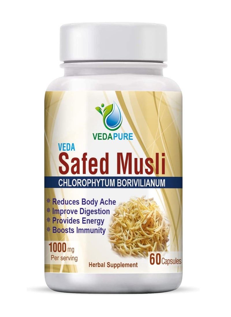 VEDAPURE - Vedapure Safed Musli 1000mg 60 Capsules - Image 1