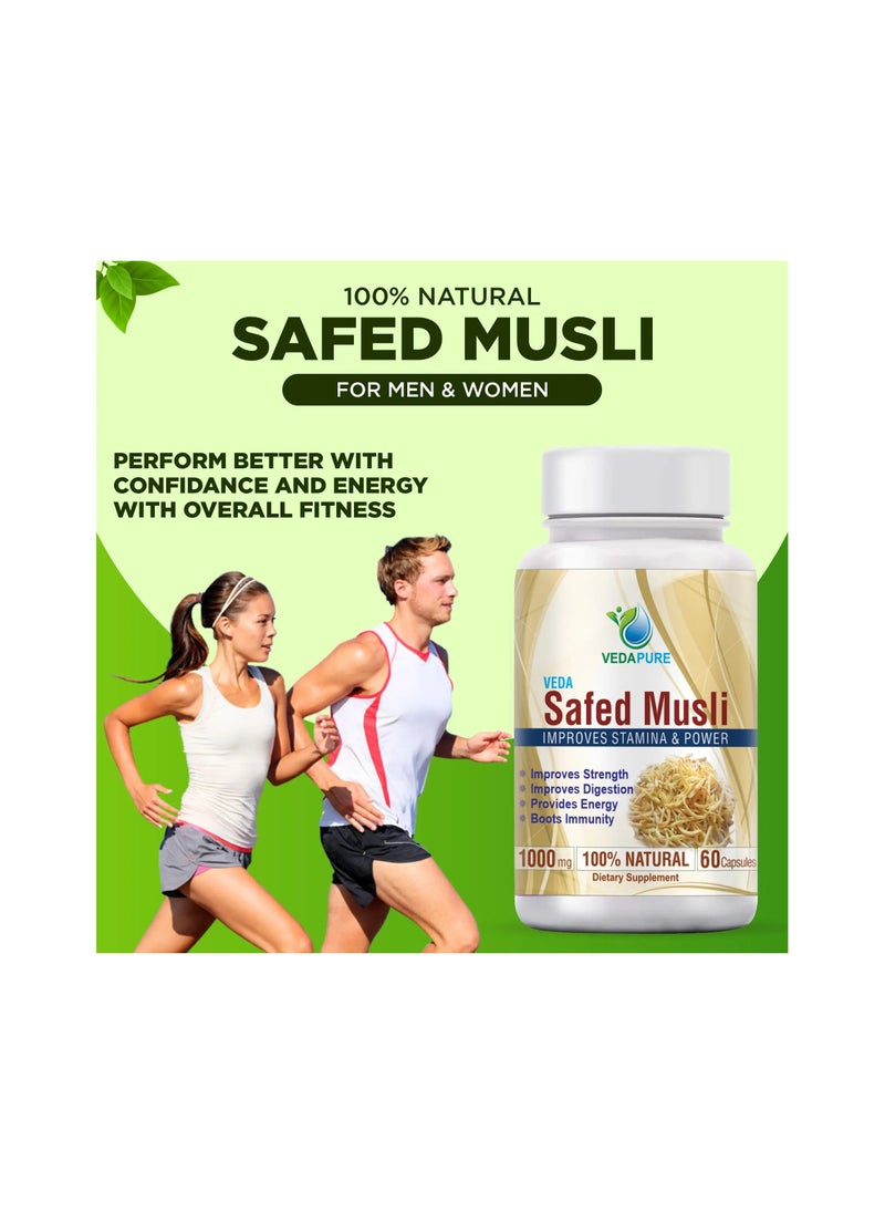 VEDAPURE - Vedapure Safed Musli 1000mg 60 Capsules - Image 1