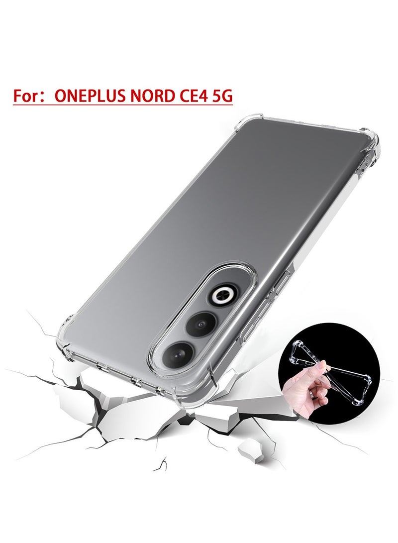 Case for Oneplus Nord CE 4 5G Clear Transparent Case Soft TPU Back Cover Shockproof Case with Reinforced Bumper Corner for 1 + Nord CE 4 - Image 1