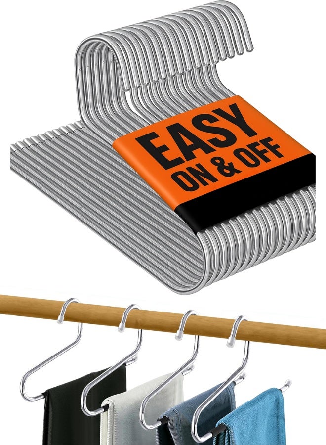Pants Hangers Non Slip Open Ended – 5 Pack Heavy-Duty Metal Pants and Jeans Hangers for Closet Organization – Space Saving Open-End Trouser Hangers for Men & Women – Strong Durable Stainless Steel Clothes Hangers for Pants, Slacks, Trousers, Leggings, Jeans, Scarves – Non-Slip Coating, Easy Access, Max Closet Space Saver