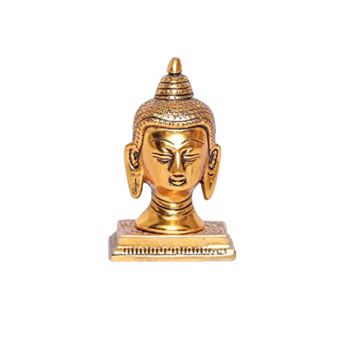 KridayKraft Lord Gautam Buddha Metal Statue Beautiful Gold Antique Finishing Meditation Buddha Murti Religious Idol for Home Office Decoration & Pooja Gifting Purpose Sculpture... - Image 5