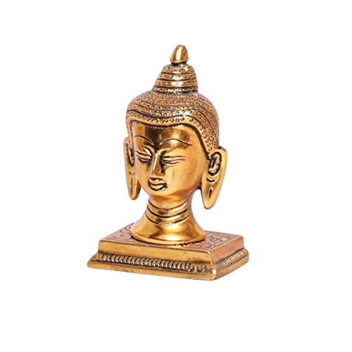 KridayKraft Lord Gautam Buddha Metal Statue Beautiful Gold Antique Finishing Meditation Buddha Murti Religious Idol for Home Office Decoration & Pooja Gifting Purpose Sculpture... - Image 3