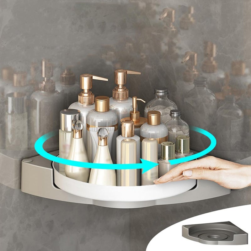 كلاراكو رفوف دش زاوية من كلاركو، منظمات تخزين للشامبو والبلسم والصابون وغيرها - قابلة للإزالة، مثالية للحمامات والمطابخ - Image 1