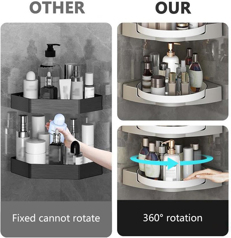 كلاراكو رفوف دش زاوية من كلاركو، منظمات تخزين للشامبو والبلسم والصابون وغيرها - قابلة للإزالة، مثالية للحمامات والمطابخ - Image 5