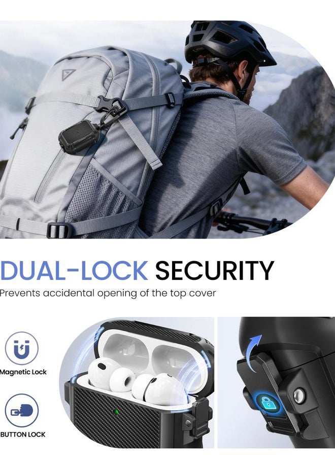 MOBOSI for AirPods Pro 3 Case, Compatible with AirPods Pro 3rd Generation Case Cover [Compatible with MagSafe] with Lock&Keychain&Cleaner Kit, Full Body Shockproof Protective Hard Shell (2025), Black - Image 5