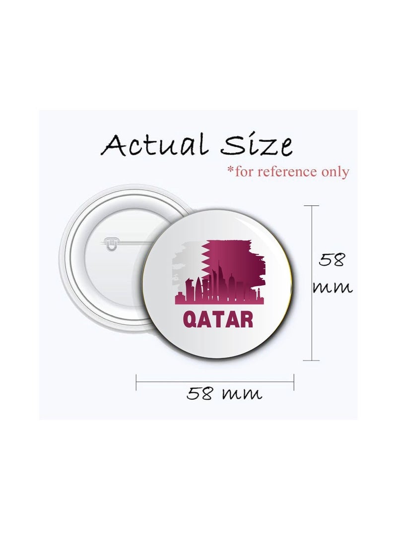 PRINTSHOP4ME Qatar Button Badge For National Day–Versatile Accessory For Backpacks,Jackets Or Hats-Round Pin-back Button Badge-Perfect For Adults And Kids - Image 2