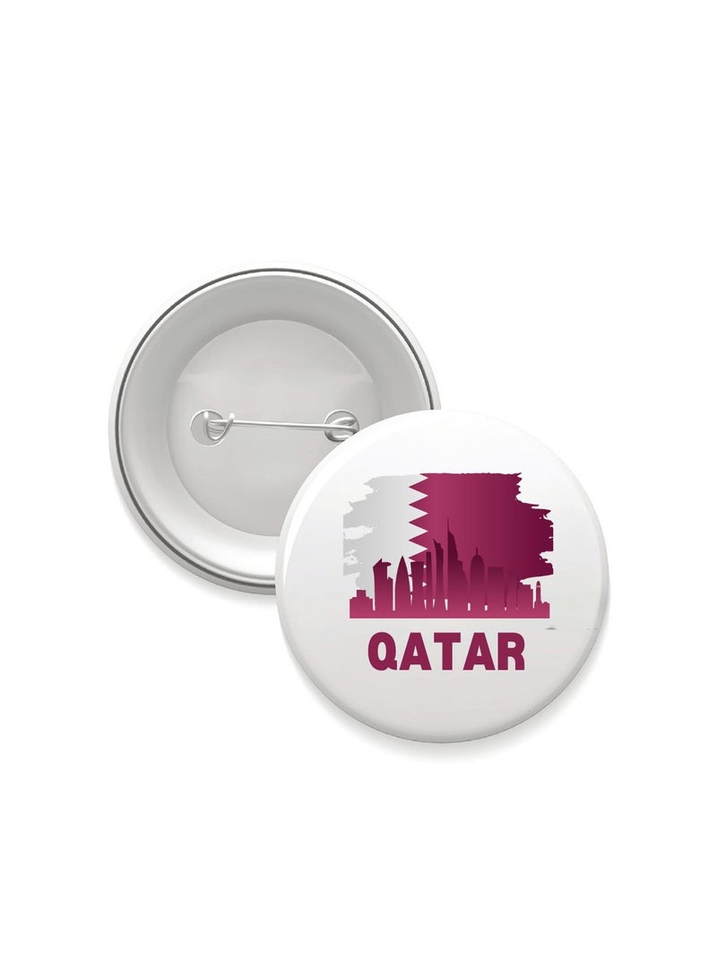 PRINTSHOP4ME Qatar Button Badge For National Day–Versatile Accessory For Backpacks,Jackets Or Hats-Round Pin-back Button Badge-Perfect For Adults And Kids - Image 1