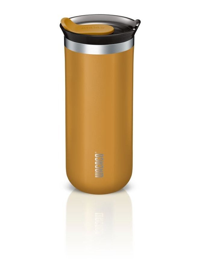 WACACO Octaroma GRANDE Vacuum Insulated Mug (435ml) - Double Wall Stainless Steel Coffee Travel Tumbler w/ Leakproof Drinking Lid, Reusable, Washable, BPA-Free, Hot & Cold - Yellow  - Image 1