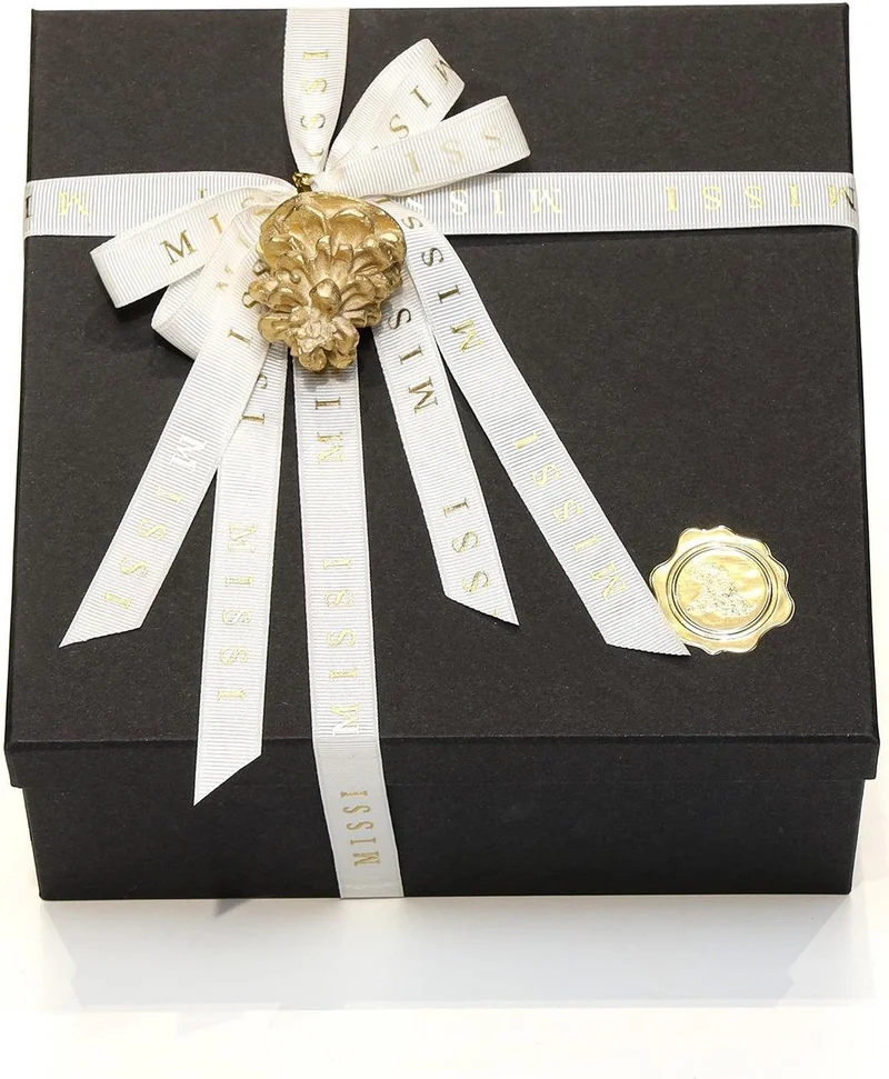 ميسي Black Golden Glow Glass Candle Holder and Tealight Set (Decorative Coated Box)