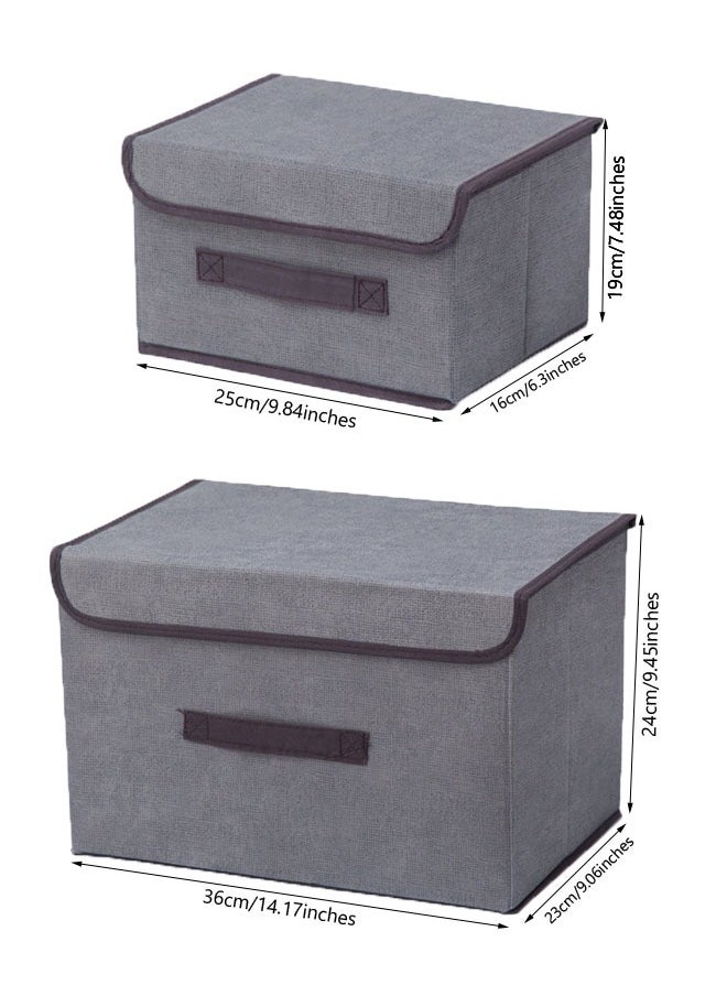 2 Pcs Foldable Storage Box With Lid，Closet Organizer  - Image 4