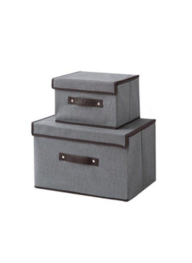 2 Pcs Foldable Storage Box With Lid，Closet Organizer  - Image 1