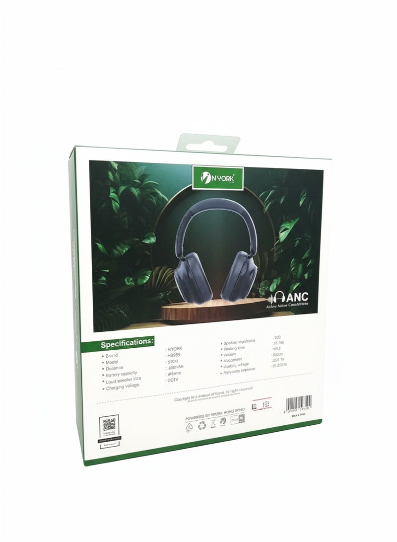 Nyork ANC Wireless Headset – Active Noise Cancellation, HD Music, Blue - Image 2