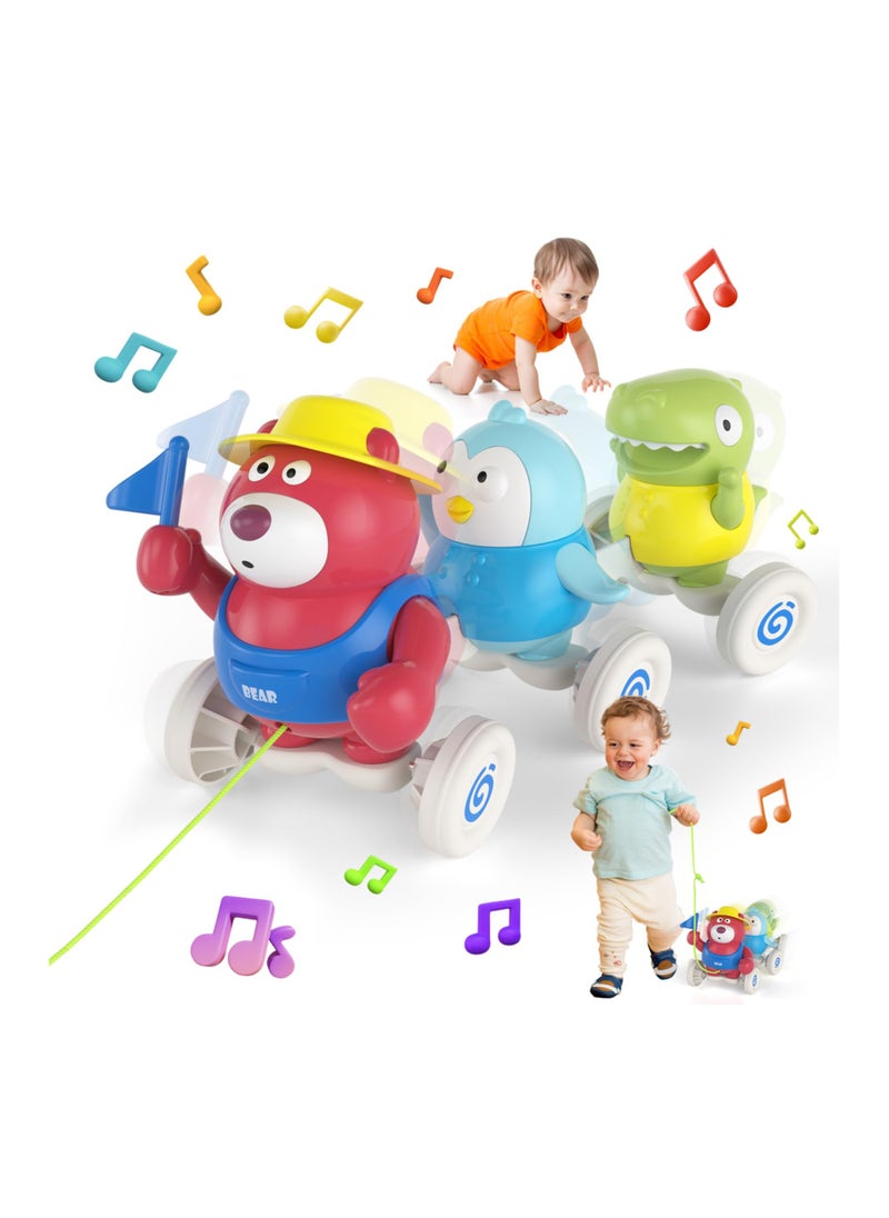 SYOSI Baby Crawling Toys for 6-18 Months Old, Musical Crawling Animal Toys with Bears, Penguins, Dinosaurs - Developmental Gifts for Boys and Girls 6-12 Months, Christmas Birthday Gifts for 1-2 Year Olds  - Image 1