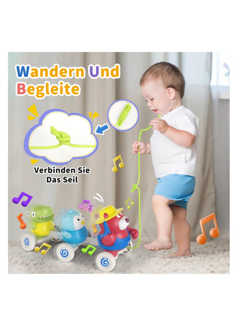 SYOSI Baby Crawling Toys for 6-18 Months Old, Musical Crawling Animal Toys with Bears, Penguins, Dinosaurs - Developmental Gifts for Boys and Girls 6-12 Months, Christmas Birthday Gifts for 1-2 Year Olds  - Image 3