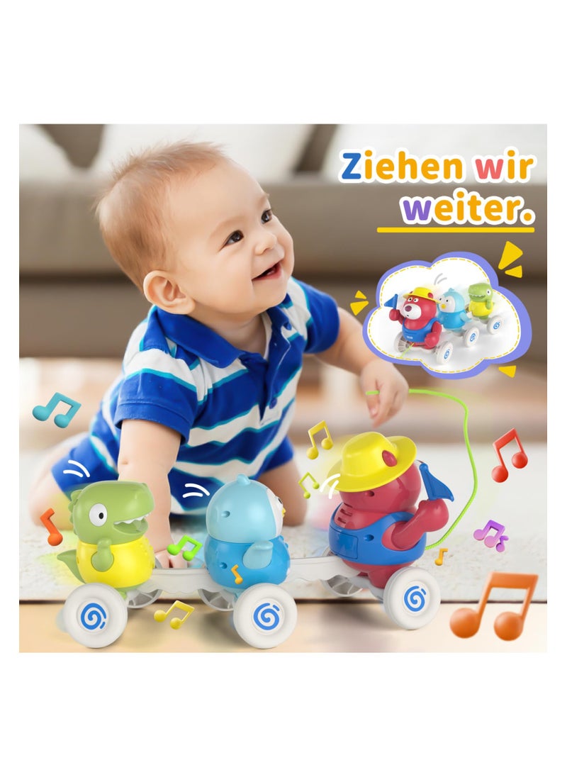 SYOSI Baby Crawling Toys for 6-18 Months Old, Musical Crawling Animal Toys with Bears, Penguins, Dinosaurs - Developmental Gifts for Boys and Girls 6-12 Months, Christmas Birthday Gifts for 1-2 Year Olds  - Image 2
