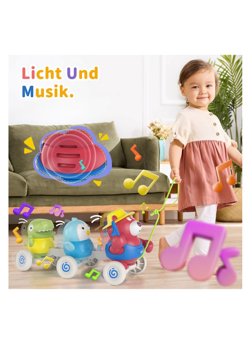 SYOSI Baby Crawling Toys for 6-18 Months Old, Musical Crawling Animal Toys with Bears, Penguins, Dinosaurs - Developmental Gifts for Boys and Girls 6-12 Months, Christmas Birthday Gifts for 1-2 Year Olds  - Image 4