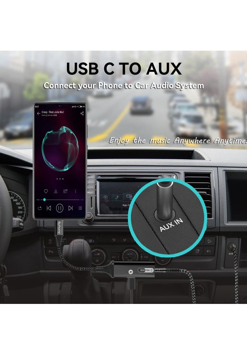 USB C to 3.5mm Headphone and Charger Adapter, Type C Headphone Adapter,  2-in-1 USB C to AUX Mic Jack with PD 60W Fast Charging, Compatible with Samsung Galaxy S22/S23 Ultra/Note20, Pixel 6, iPad Pro - Image 5