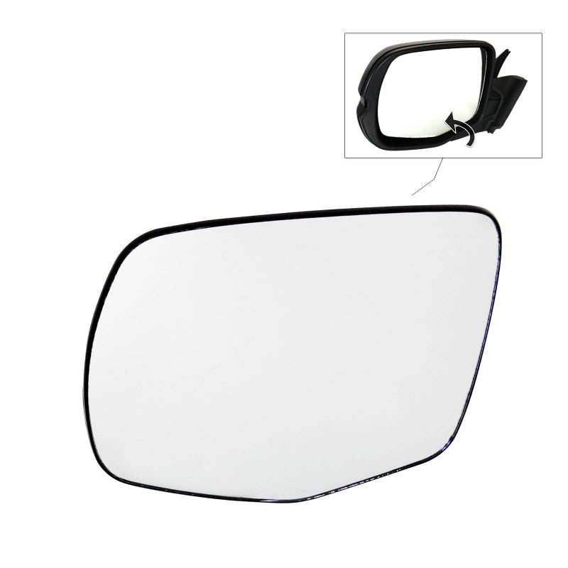 TRQ Driver Side Mirror Glass Flat with Backing Plate Compatible with 20162018 Honda Pilot 20172019 Honda Ridgeline Replaces 76254T6ZA01 76254T6ZA11