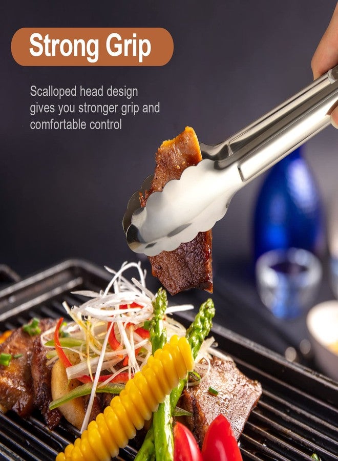 Dmoera 6 Pack Serving Tongs Kitchen Tongs, Buffet Tongs, Stainless Steel Food Tong Serving Tong, small tongs - Image 3