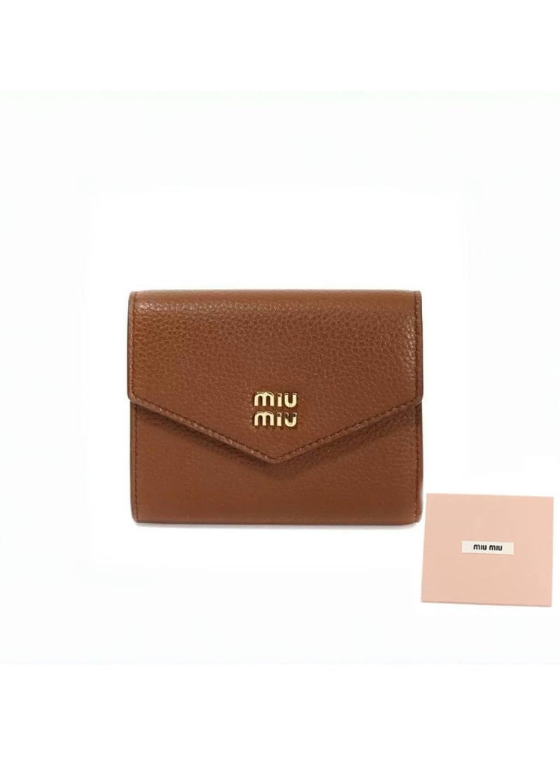 Miu Miu Women Wallet Small Wallets Credit Card Holder Ladies Wallets with Coins Pocket - Brown  - Image 1