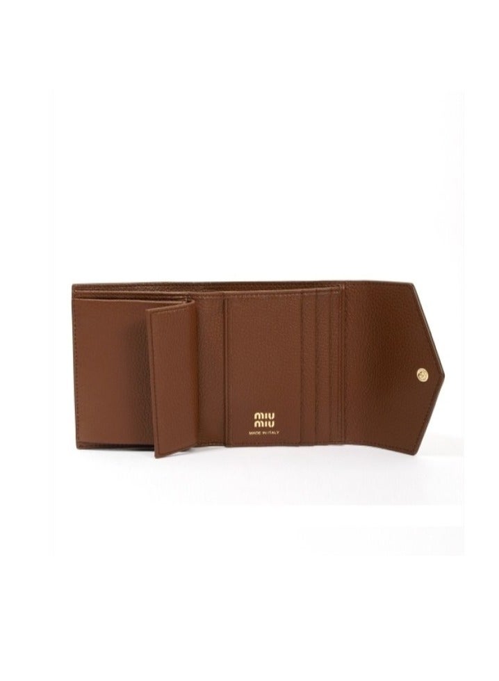 Miu Miu Women Wallet Small Wallets Credit Card Holder Ladies Wallets with Coins Pocket - Brown  - Image 3