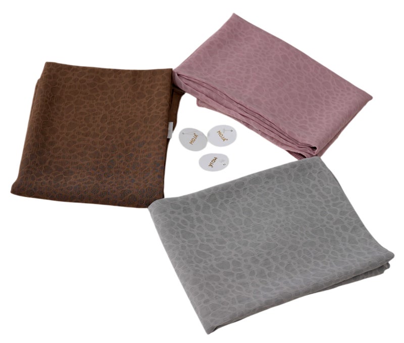 Moja Hijab for Women | 3 Pcs Chiffon Hijab Set | Moja Bubble Marble Chiffon Hijabs | Soft Lightweight Modest Scarves - Image 4