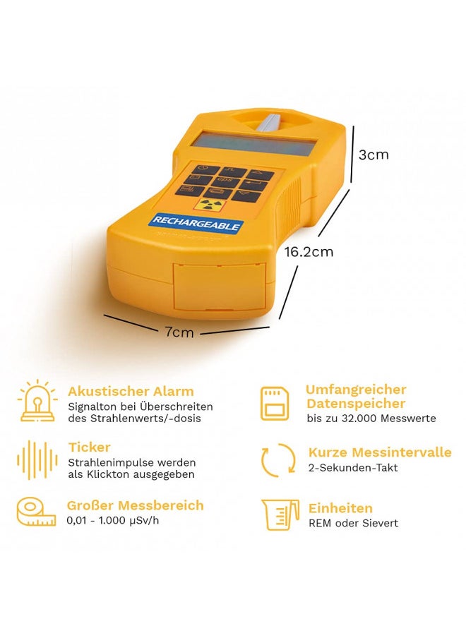 Gamma-Scout Rechargeable Geiger Counter Hand-held Radiation Detector - Rechargeable Model