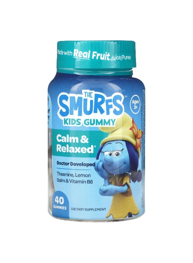 The Smurfs, Kids Gummy, Calm & Relaxed, Ages 3+, , Smurf Berry, 40 Gummies (Packaging may vary) - Image 1