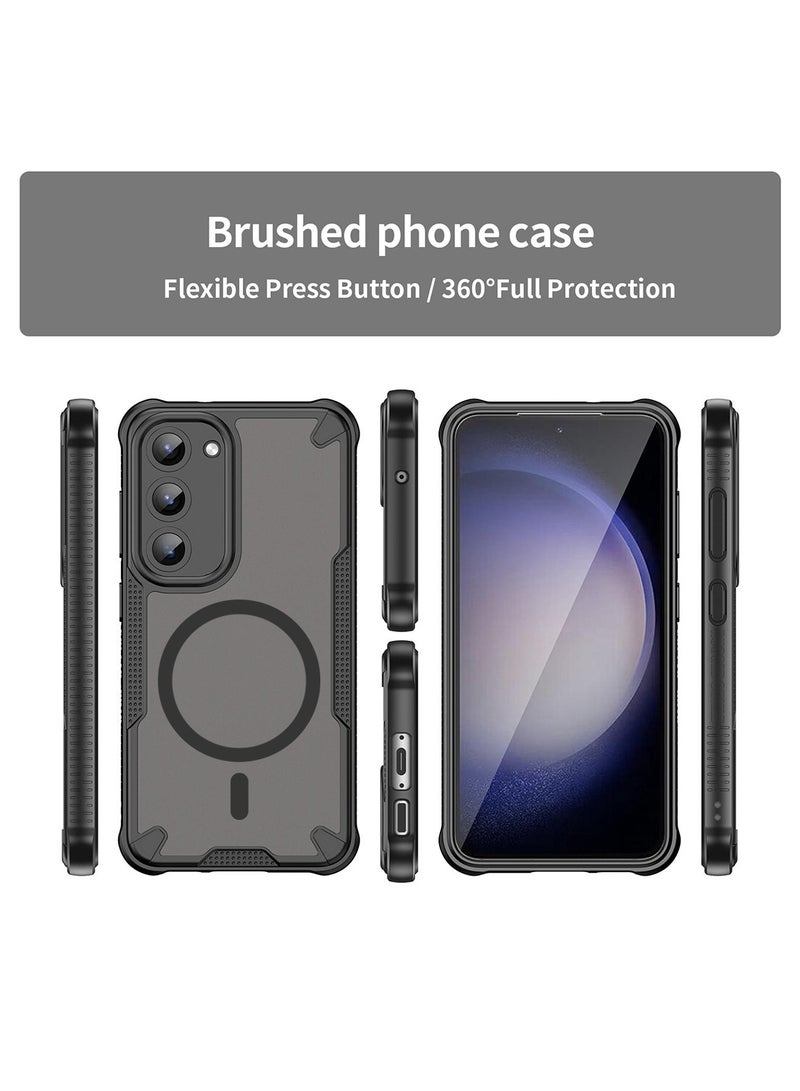Cover For Samsung Galaxy S23 Armor Glaze MagSafe Magnetic Phone Case Raised edges around the screen and camera lens help prevent scratches - Black - Image 5