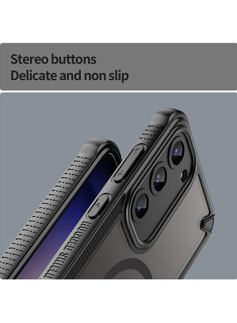 Cover For Samsung Galaxy S23 Armor Glaze MagSafe Magnetic Phone Case Raised edges around the screen and camera lens help prevent scratches - Black - Image 3