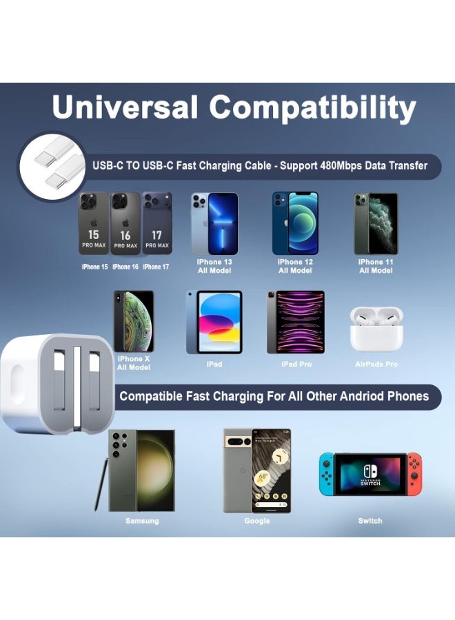 SMART SOURCE 20W USB-C Fast Charger | PD Quick Charging Adapter Compatible with iPhone, Samsung, Huawei, Xiaomi & All Type-C Devices | Foldable UK Plug | Universal Fast Charging Mobile Charger - Image 3