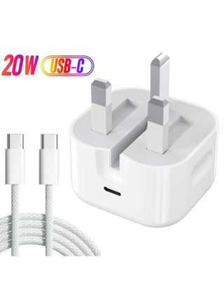 20W Universal USB-C Fast Charger | PD Quick Charging Adapter Compatible with iPhone, Samsung, Huawei, Xiaomi & More | Foldable UK Plug | Universal Fast Charging Mobile Charger