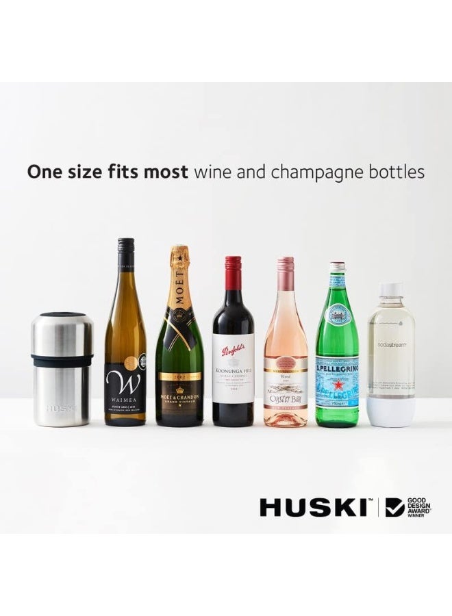 Huski Wine Cooler | Premium Iceless Wine Chiller | Keeps Wine Cold up to 6 Hours | Award Winning Design | New Wine Accessory | Fits Some Champagne Bottles | Perfect Gift for Wine Lovers (Stainless)  - Image 3