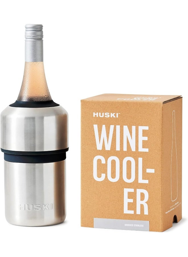 Huski Wine Cooler | Premium Iceless Wine Chiller | Keeps Wine Cold up to 6 Hours | Award Winning Design | New Wine Accessory | Fits Some Champagne Bottles | Perfect Gift for Wine Lovers (Stainless)  - Image 1