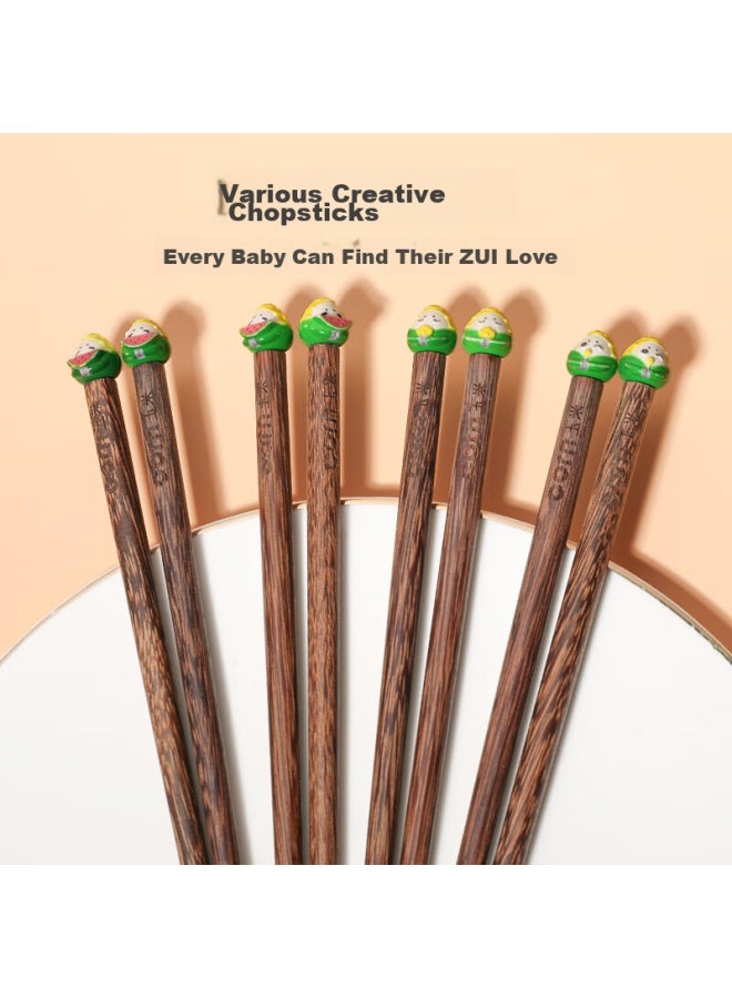 Corn Children's Chopsticks, Chicken Wing Wood, 5 Years Old, Home Use, Kindergarten Specific, Student Wooden Chopsticks, Girls 4, Solid Wood 6 To 12 Months Old Baby - Image 4