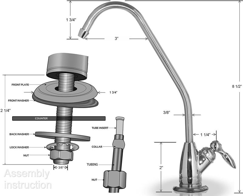 iSpring GS3 LeadFree Reverse Osmosis Water Filter Drinking Water Faucet Premium NonAir Gap RO Faucet Chrome Finish - Image 3