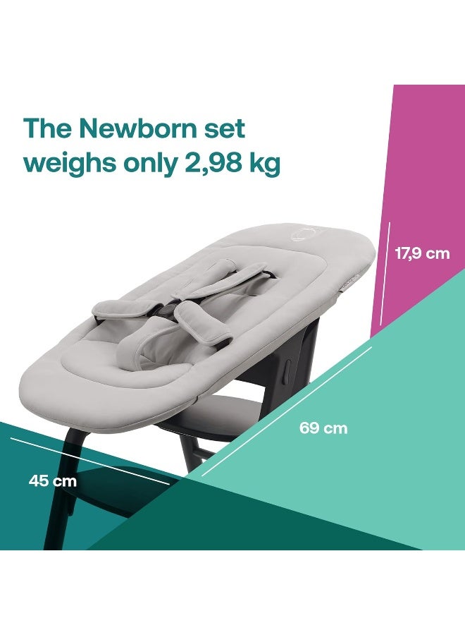 Bugaboo مجموعة بيغابو جيراف للمواليد لكرسي جيراف العالي والاهتزاز، تصميم مريح، أبيض قطبي - Image 4