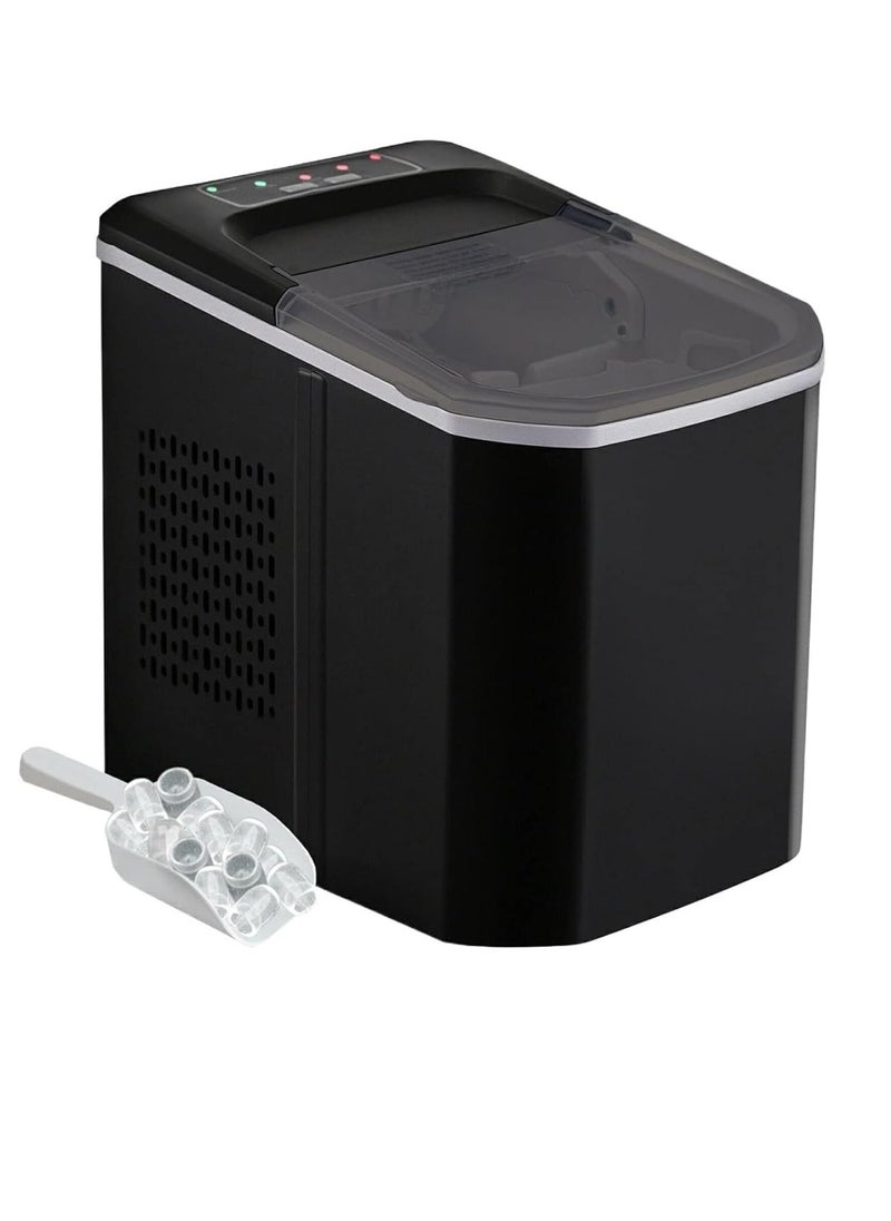 HICON Hicon HZB-16AL Smart Ice Maker Machine 2L Large Capacity Water Tank Adjustable Ice Cube Size Fast Ice Maker Quiet Operation Full Ice Sensor Ice Cube Maker 105W -black  - Image 1