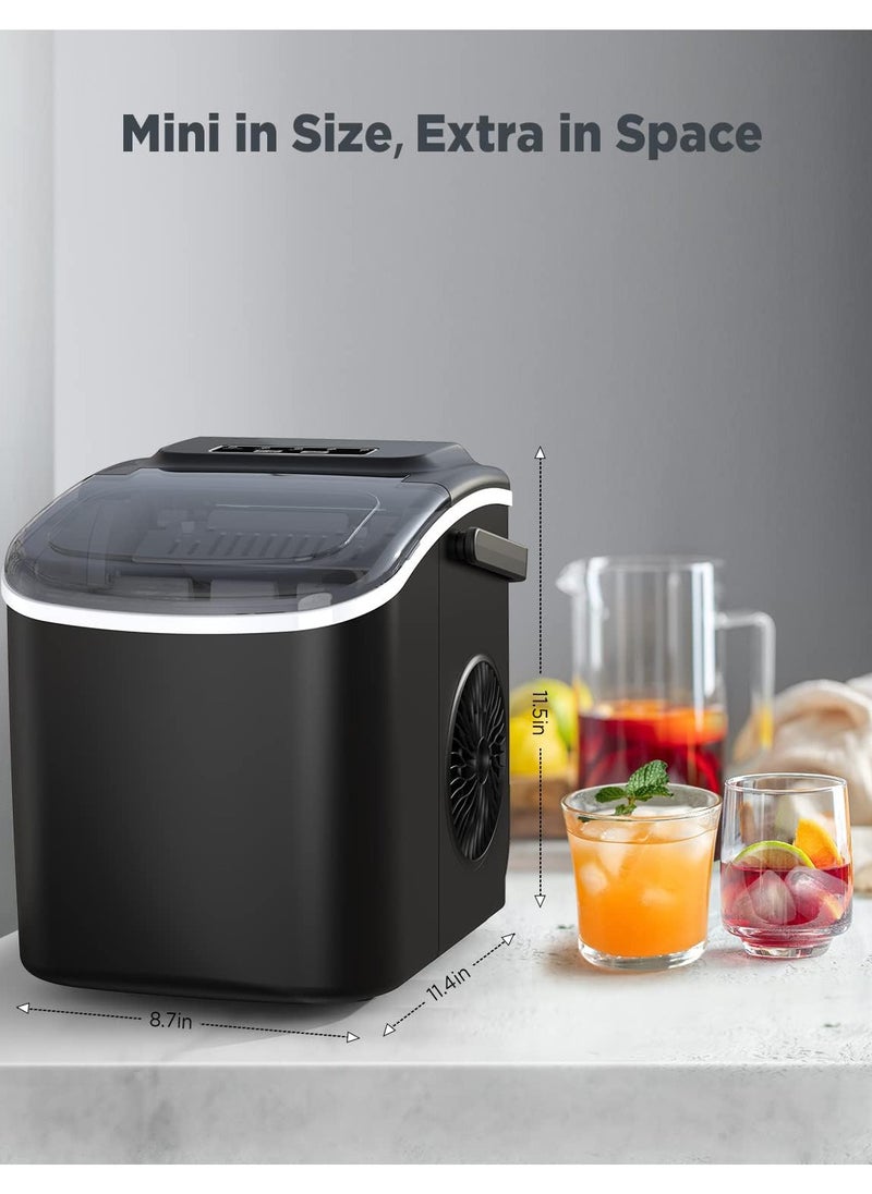 HICON Hicon HZB-16AL Smart Ice Maker Machine 2L Large Capacity Water Tank Adjustable Ice Cube Size Fast Ice Maker Quiet Operation Full Ice Sensor Ice Cube Maker 105W -black  - Image 5