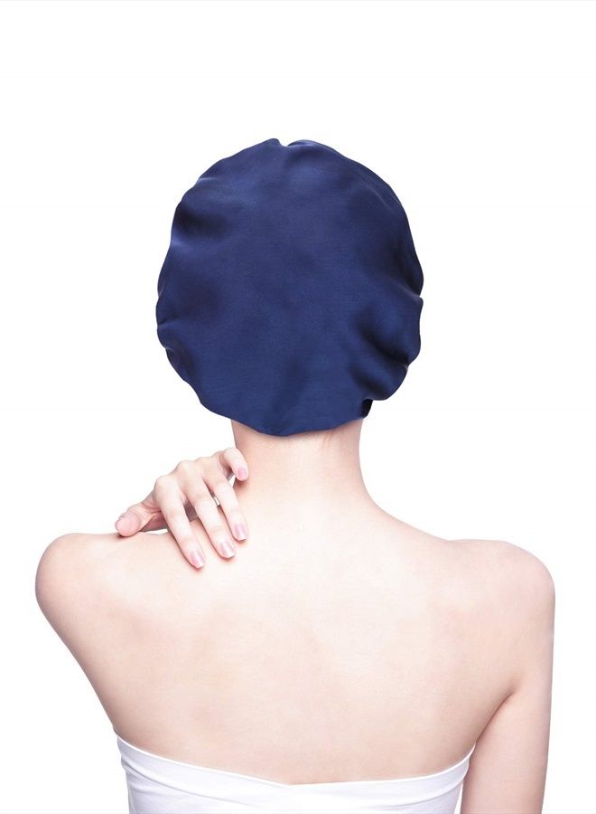 Blulu 3 Pieces Sleep Cap Satin Bonnet Night Sleeping Soft Hair Turbans for Women and Girls (Black red Navy) - Image 3