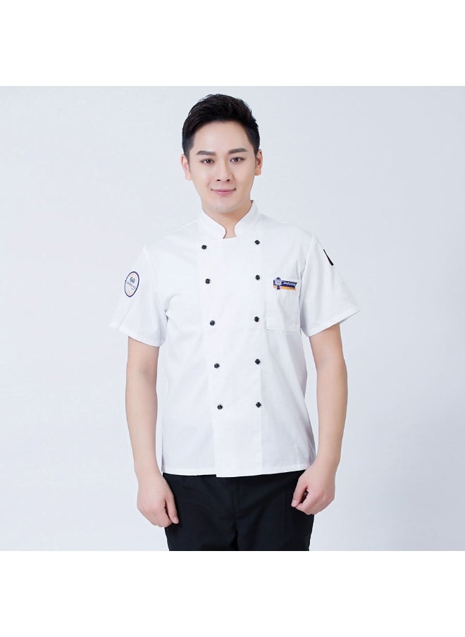 NIBEMINENT Kitchen Cook Shirt Long/Short Sleeve Unisex Chef Jacket Double-Breasted Classic Coat Restaurant Kitchen Uniform  - Image 1