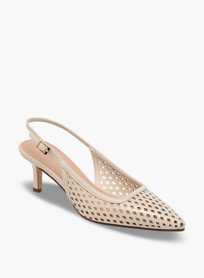 سيليست Women Laser Cut Detail Kitten Heel Shoes