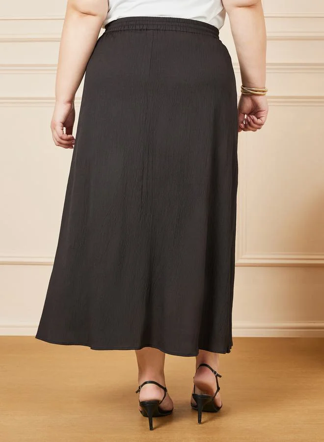 Styli Textured Maxi Skirt